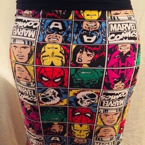 Pencil skirt with Marvel comics